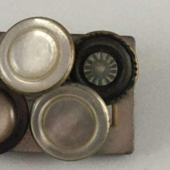 OOAK Brooch Handmade From Vintage Mother of Pearl Buttons and Buckle - Picture 3 of 5